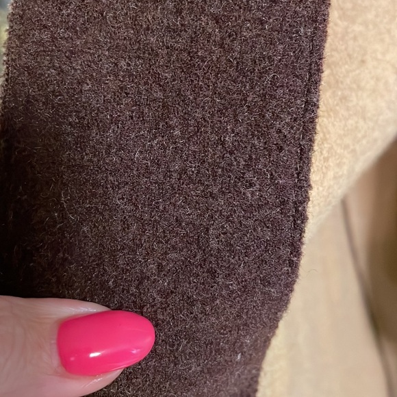 VINTAGE Lauren Ralph Lauren brown wool hooded coat horn toggle closures size MP - Picture 10 of 16